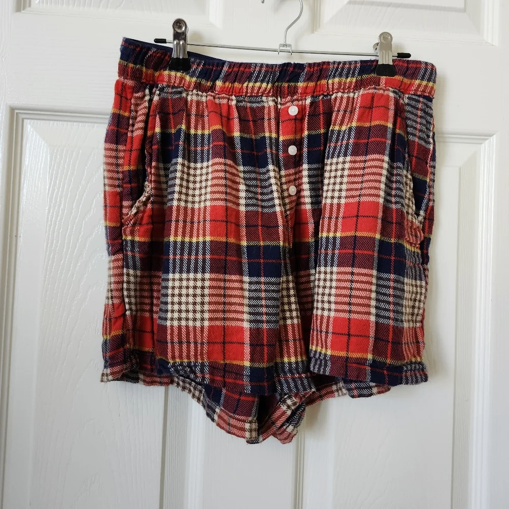 Aerie Plaid Red and Blue Women's Shorts S